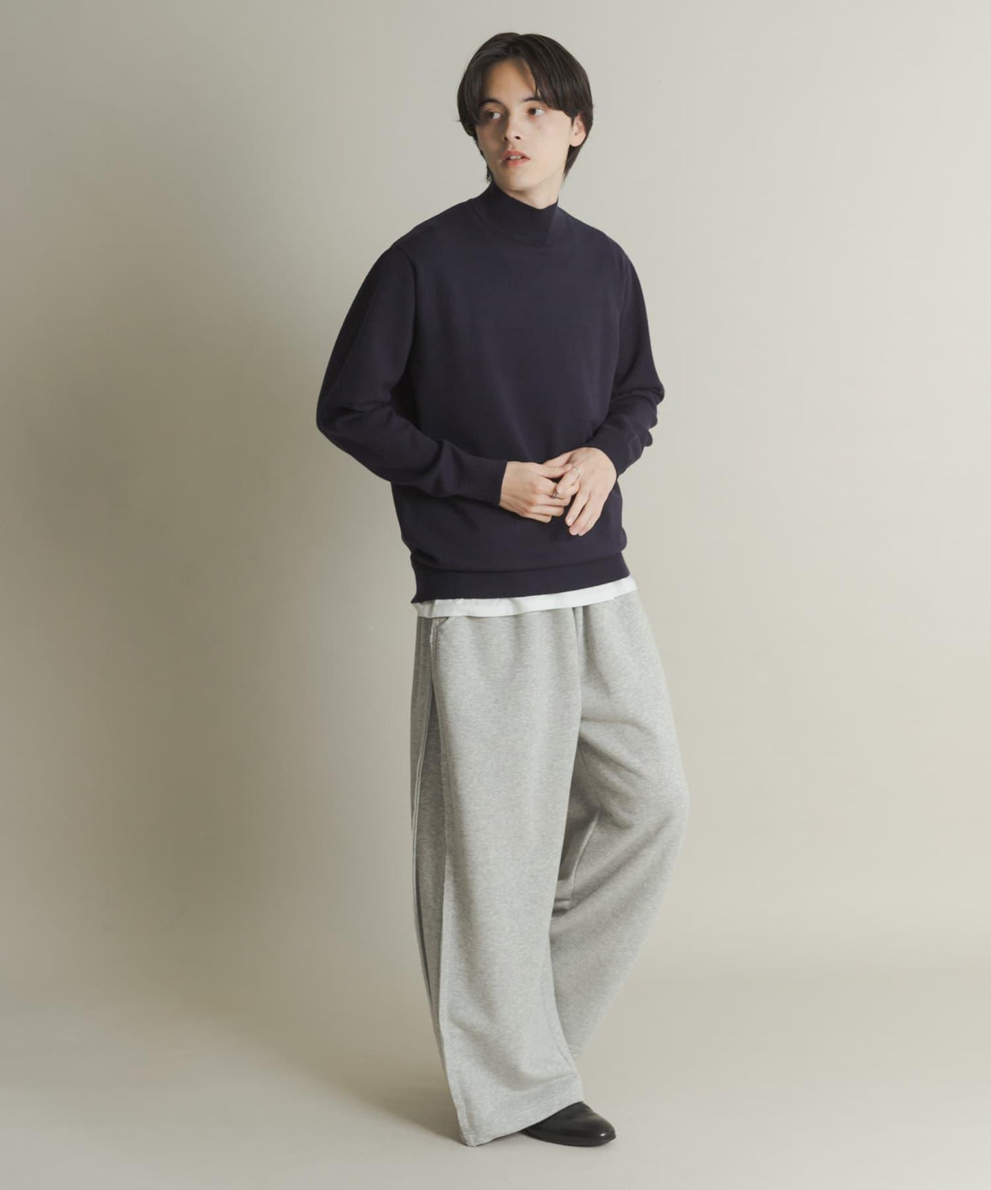 部分色 可水洗/防起球 彈力高領針織衫