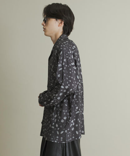 拼色開領長袖襯衫