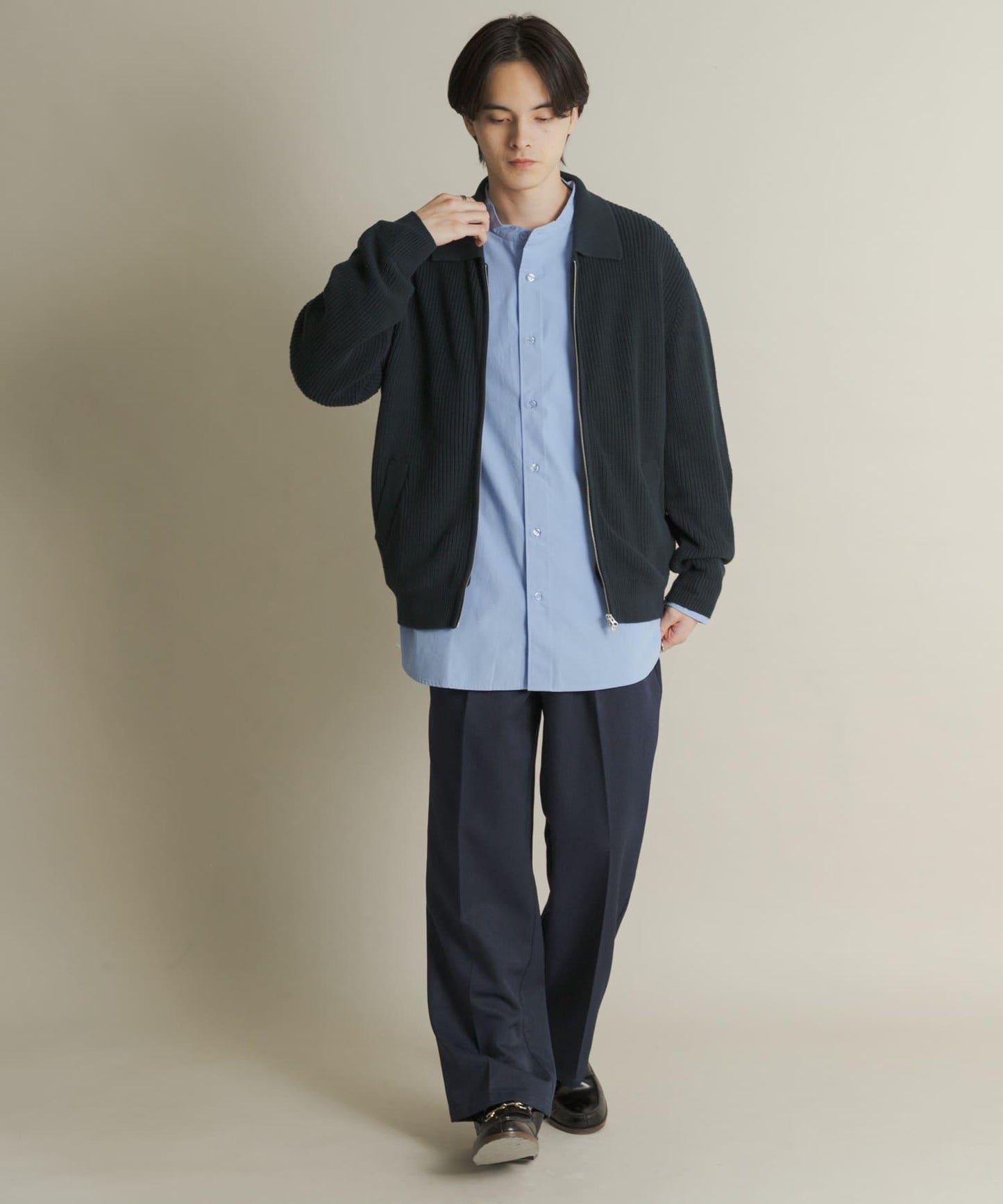 雙拉鍊針織開衫