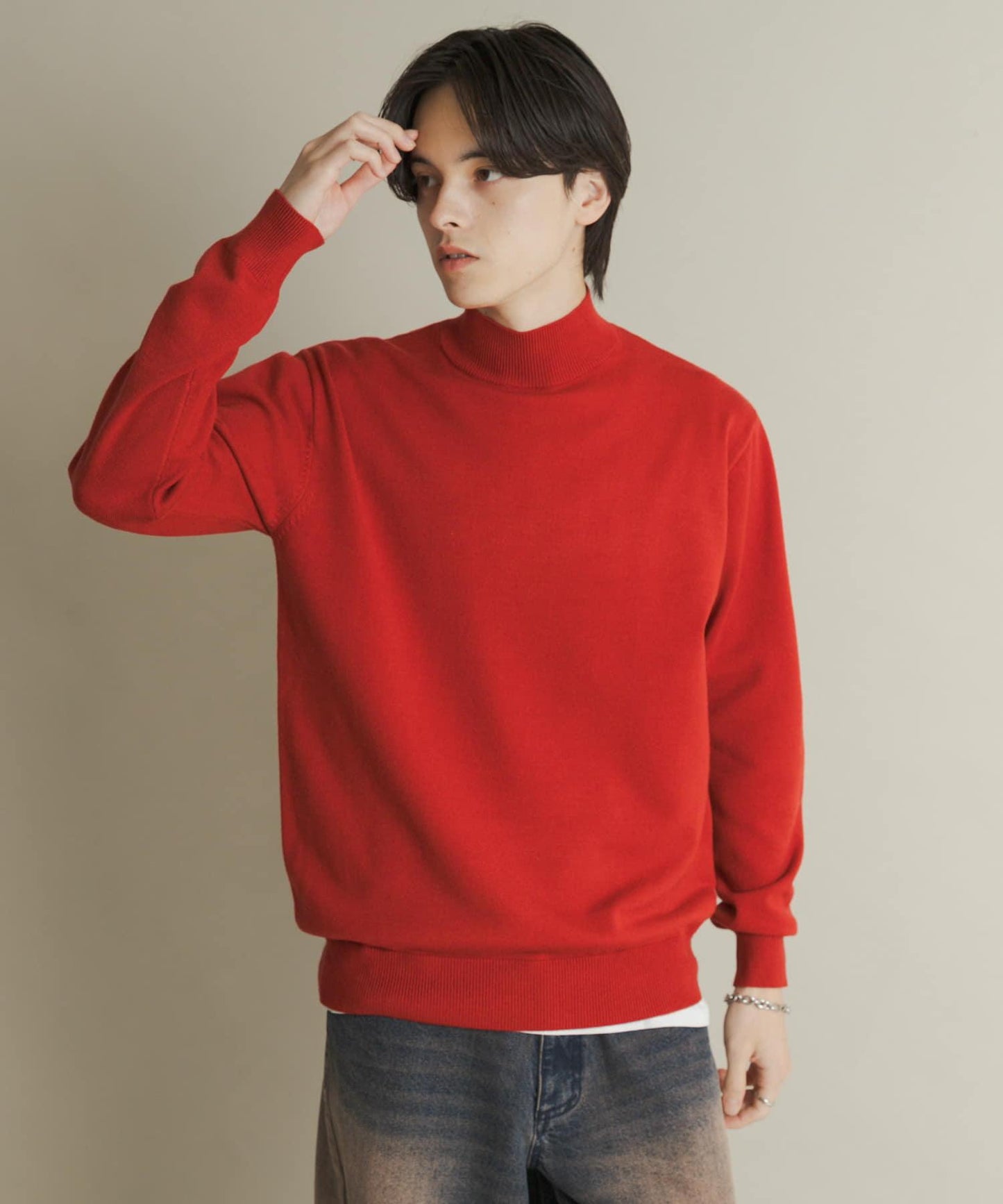 部分色 可水洗/防起球 彈力高領針織衫