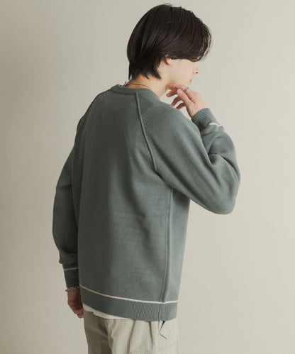 部分色 可水洗/防起球 彈力拼色針織衫