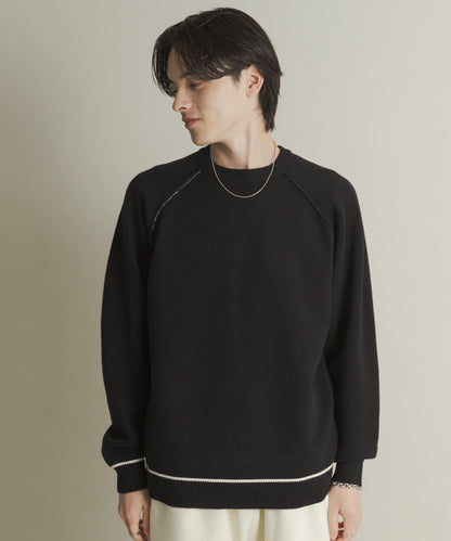 部分色 可水洗/防起球 彈力拼色針織衫