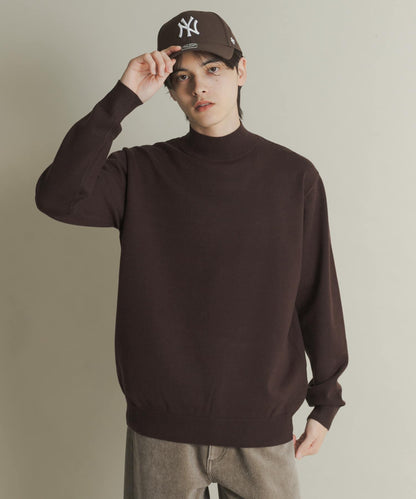 部分色 可水洗/防起球 彈力高領針織衫