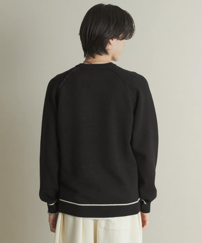 部分色 可水洗/防起球 彈力拼色針織衫