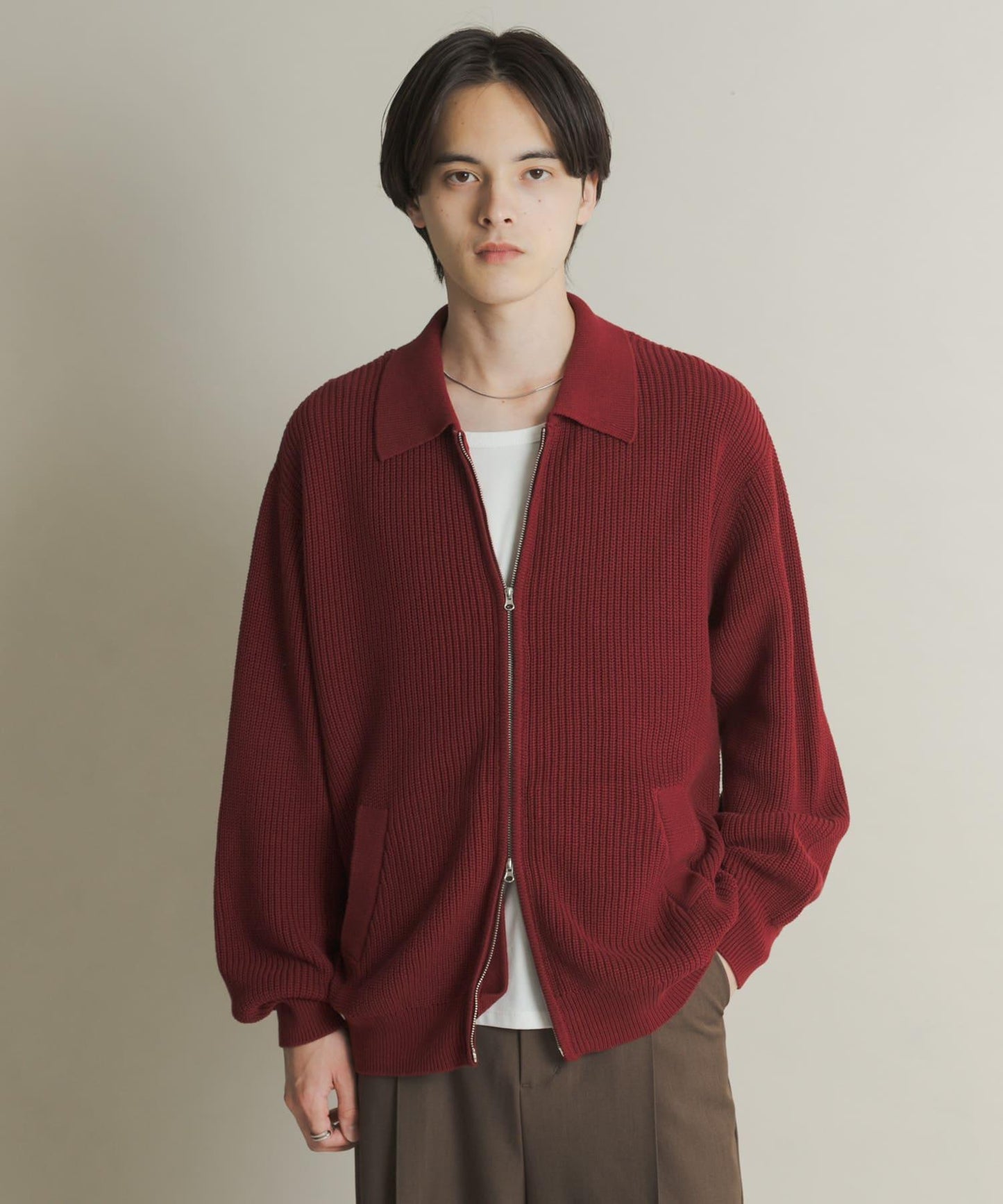 雙拉鍊針織開衫