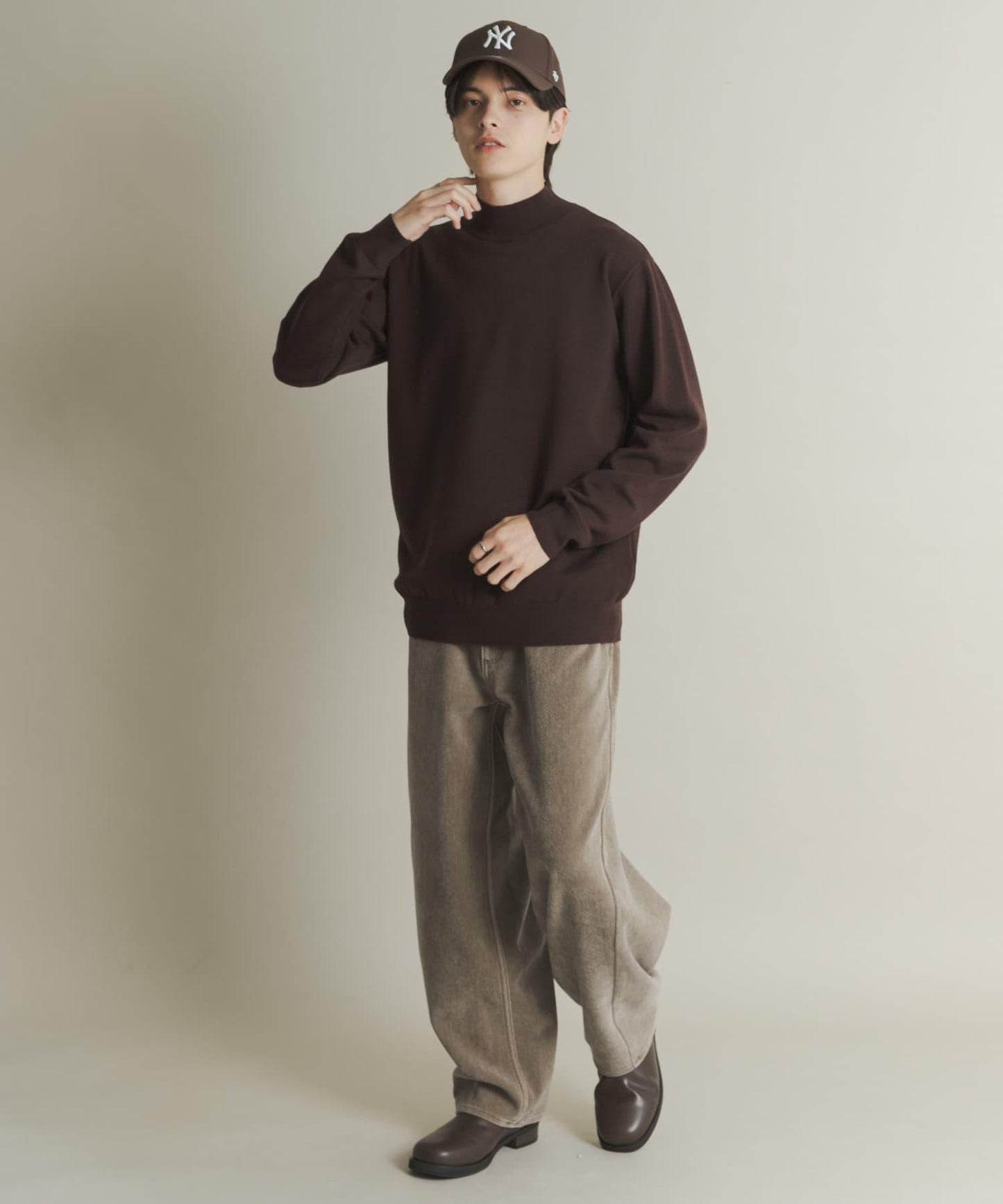 部分色 可水洗/防起球 彈力高領針織衫