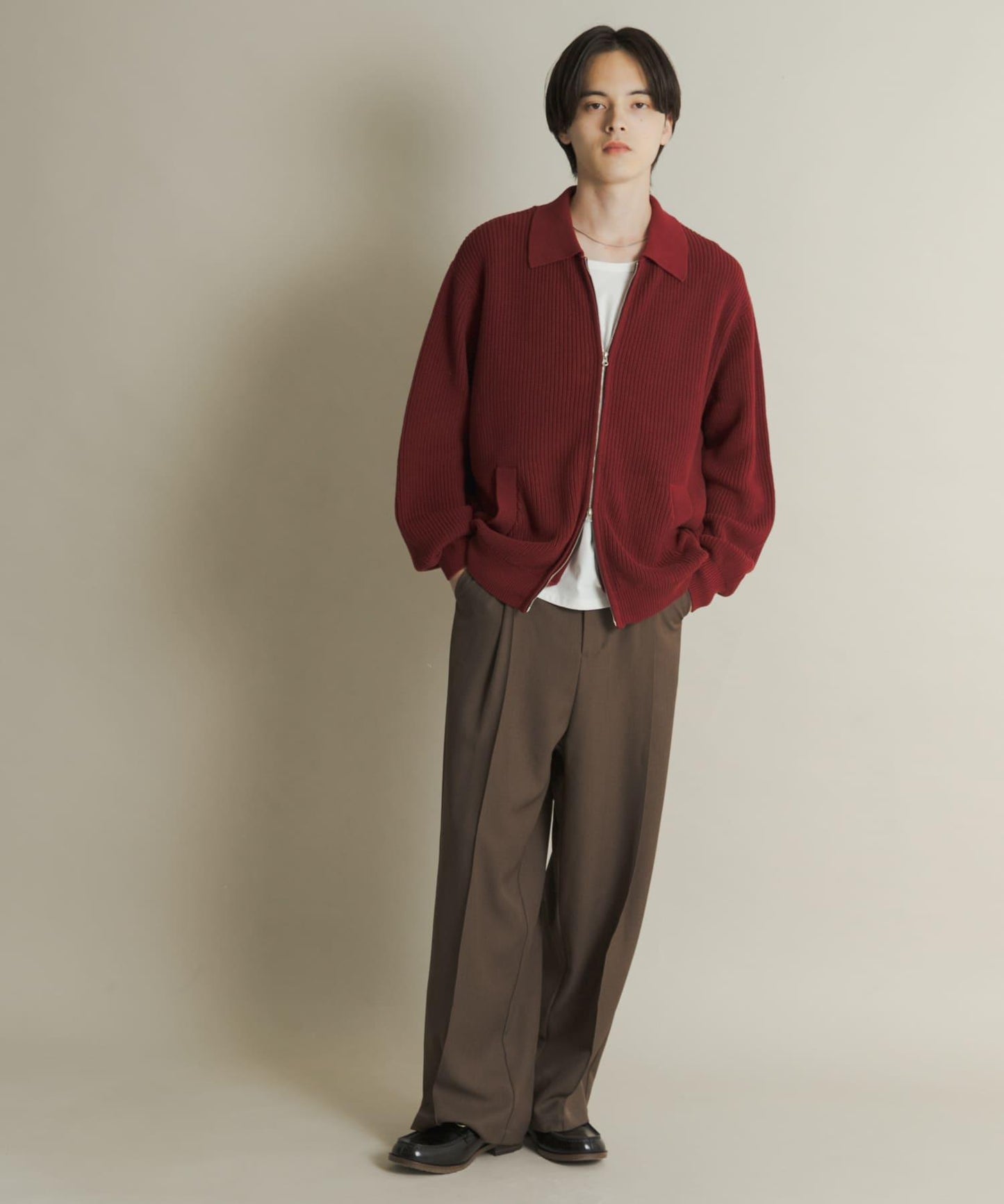 雙拉鍊針織開衫