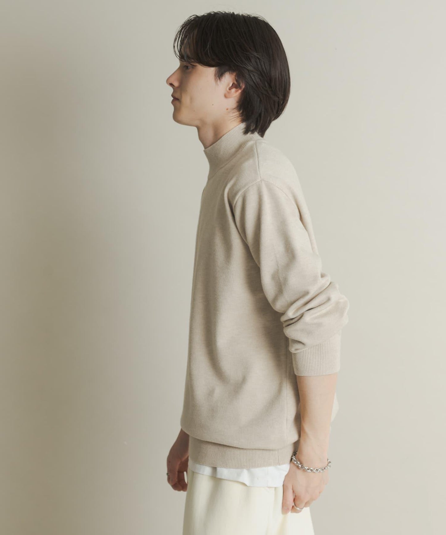 部分色 可水洗/防起球 彈力高領針織衫