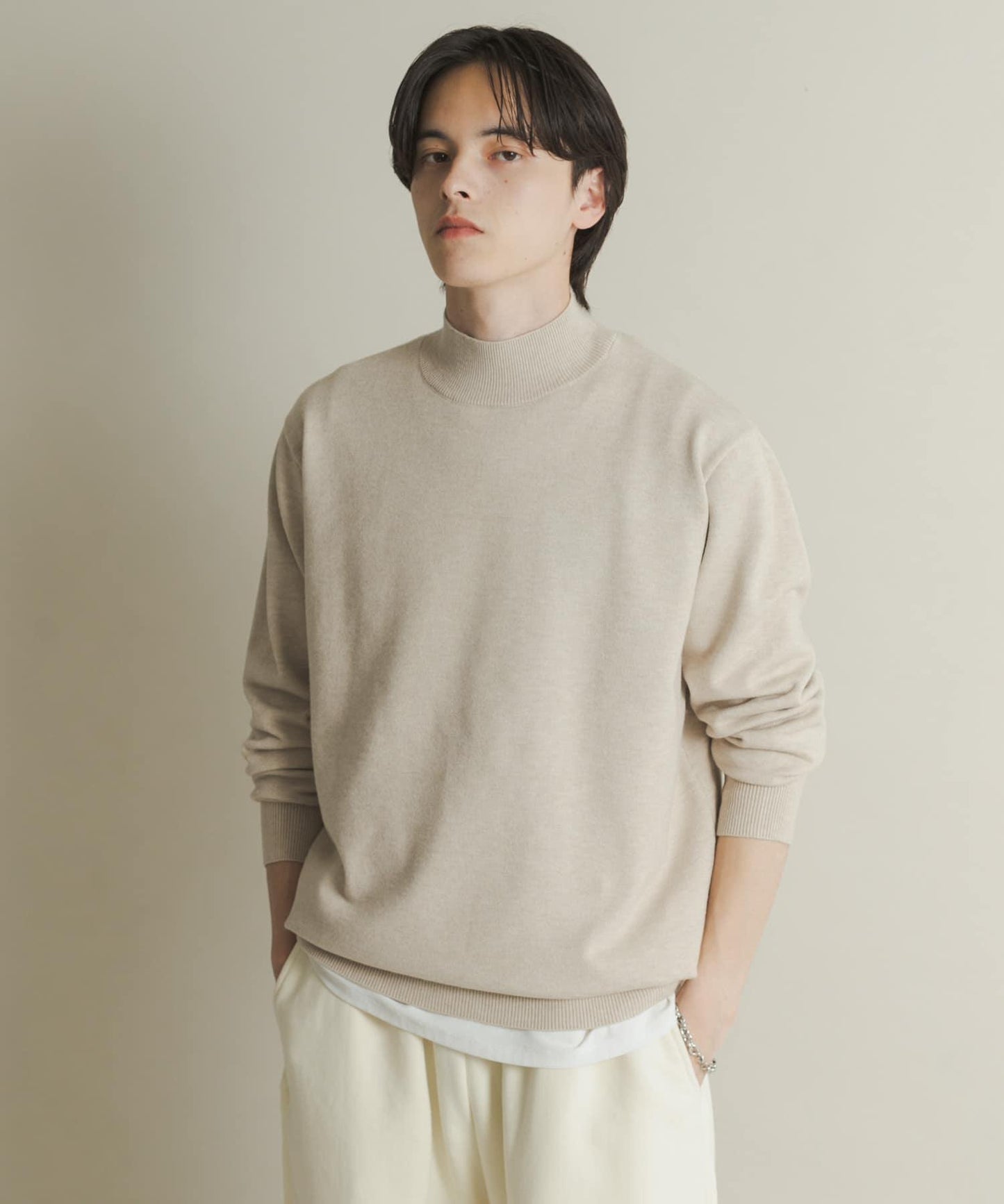 部分色 可水洗/防起球 彈力高領針織衫