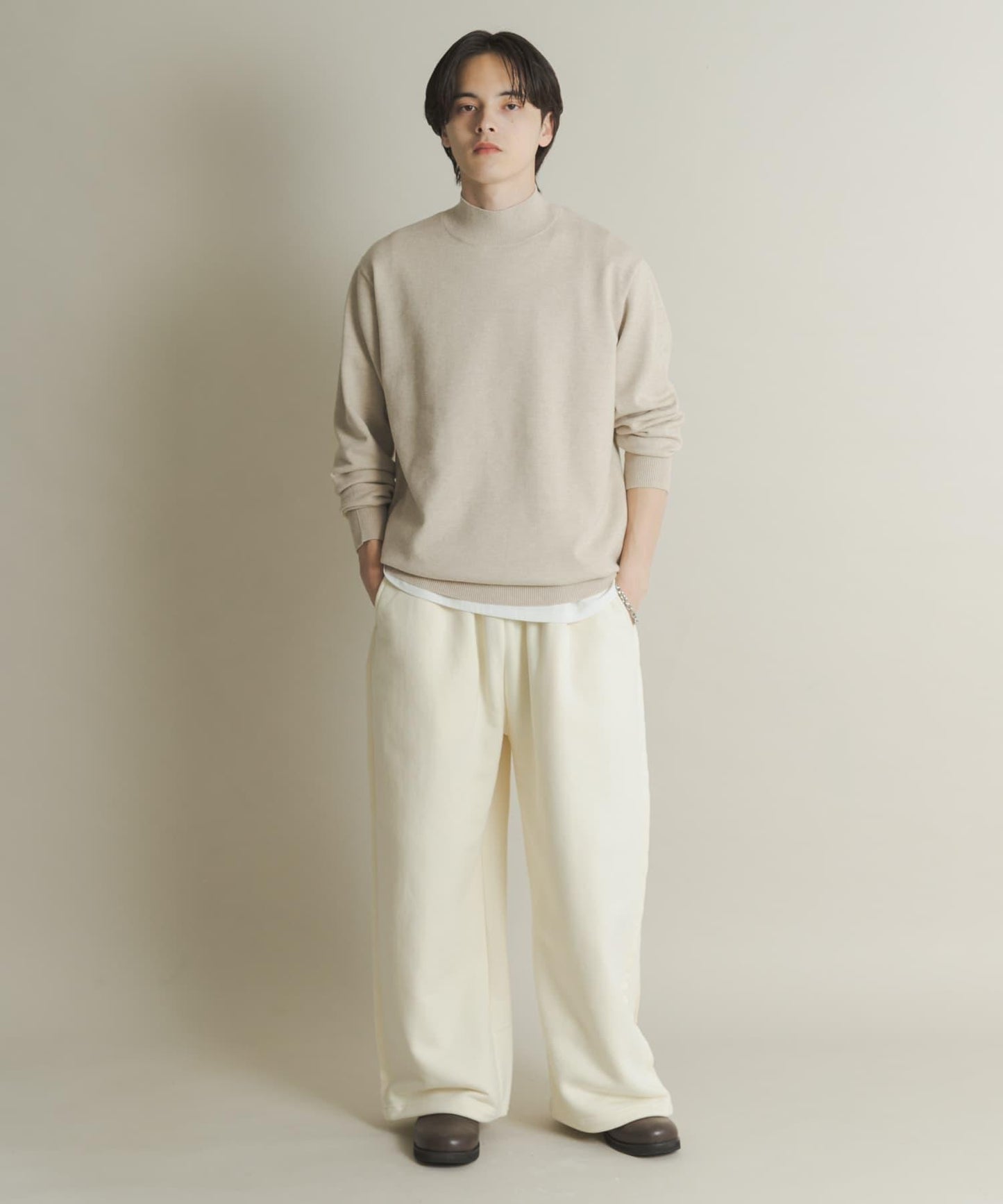 部分色 可水洗/防起球 彈力高領針織衫