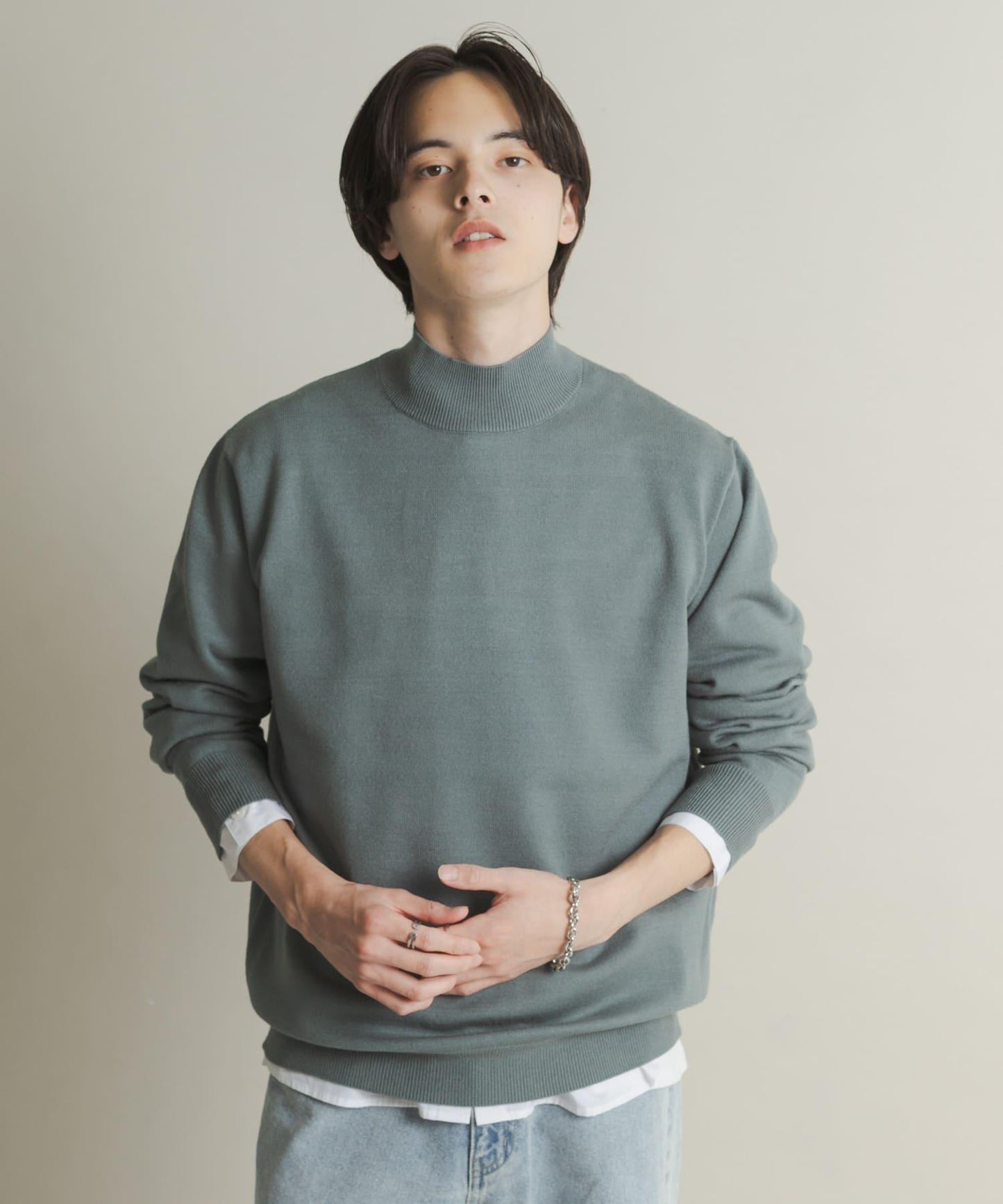 部分色 可水洗/防起球 彈力高領針織衫