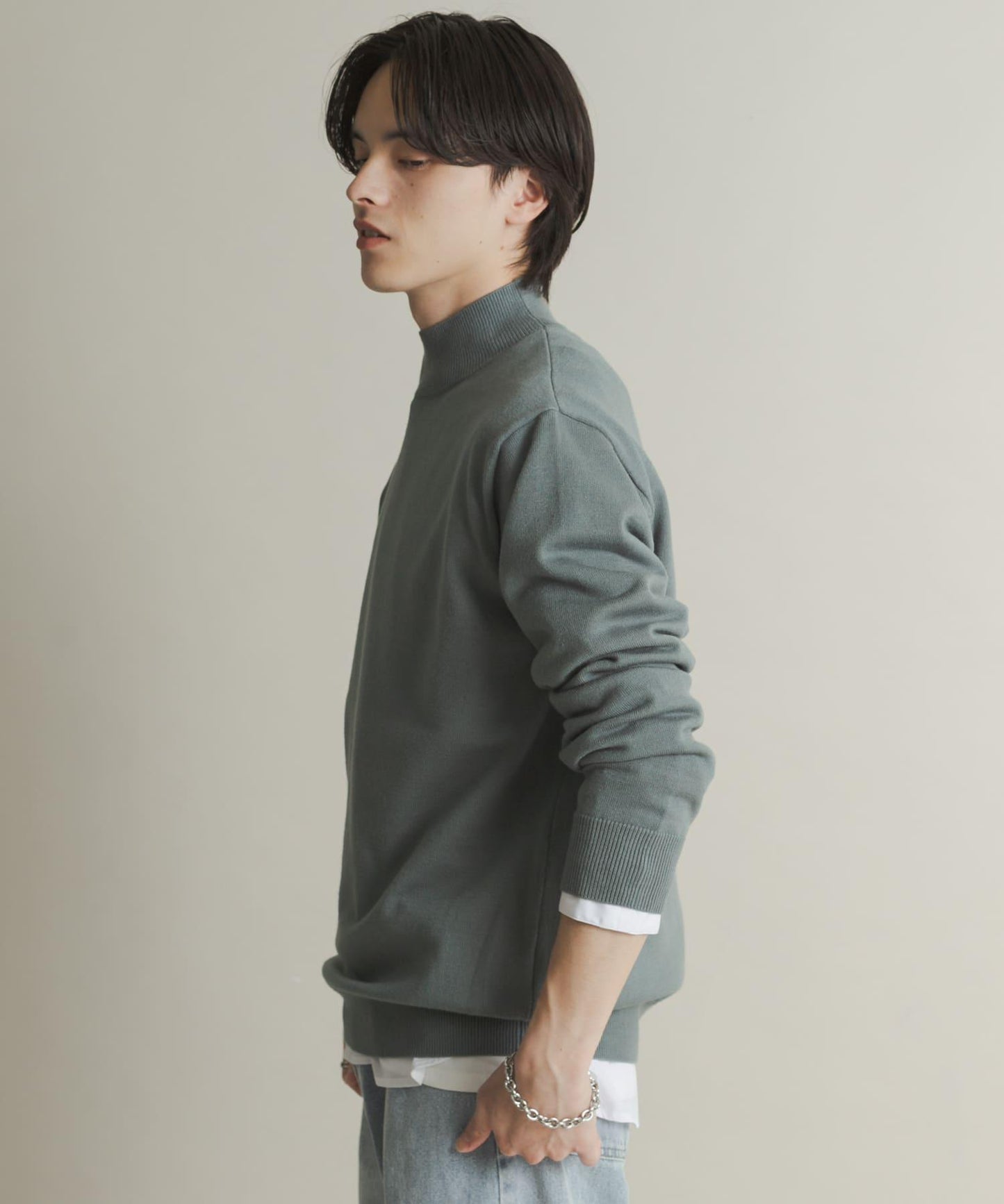 部分色 可水洗/防起球 彈力高領針織衫