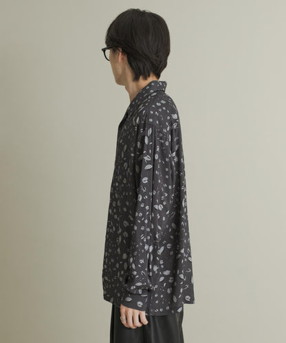 拼色開領長袖襯衫