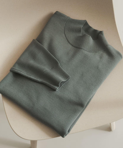 部分色 可水洗/防起球 彈力高領針織衫