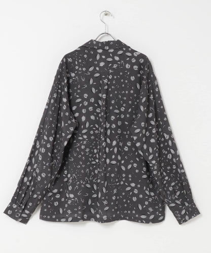 拼色開領長袖襯衫