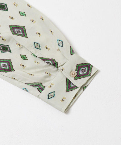 拼色開領長袖襯衫