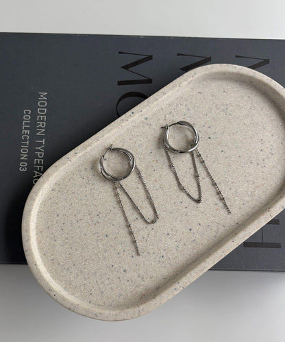 2連圈形鏈條耳環