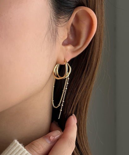 2連圈形鏈條耳環