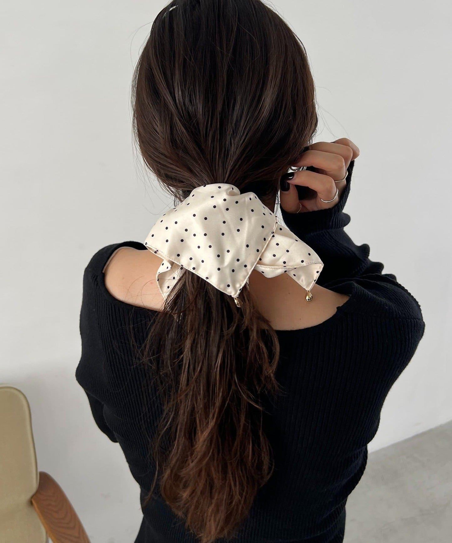 GOLDY 波點荷葉邊髮圈