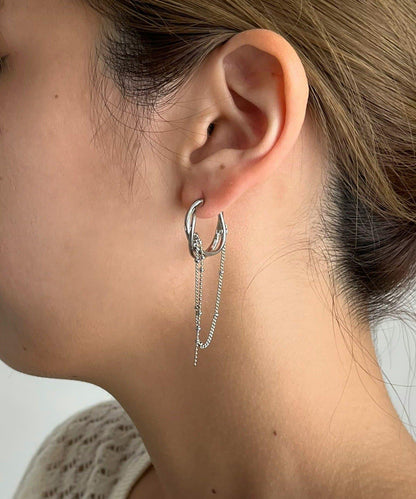 2連圈形鏈條耳環