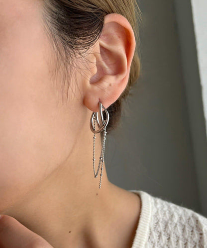 2連圈形鏈條耳環