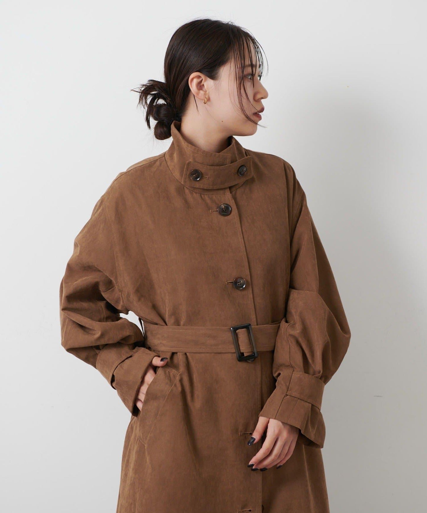 【AW】桃皮絨長款風衣