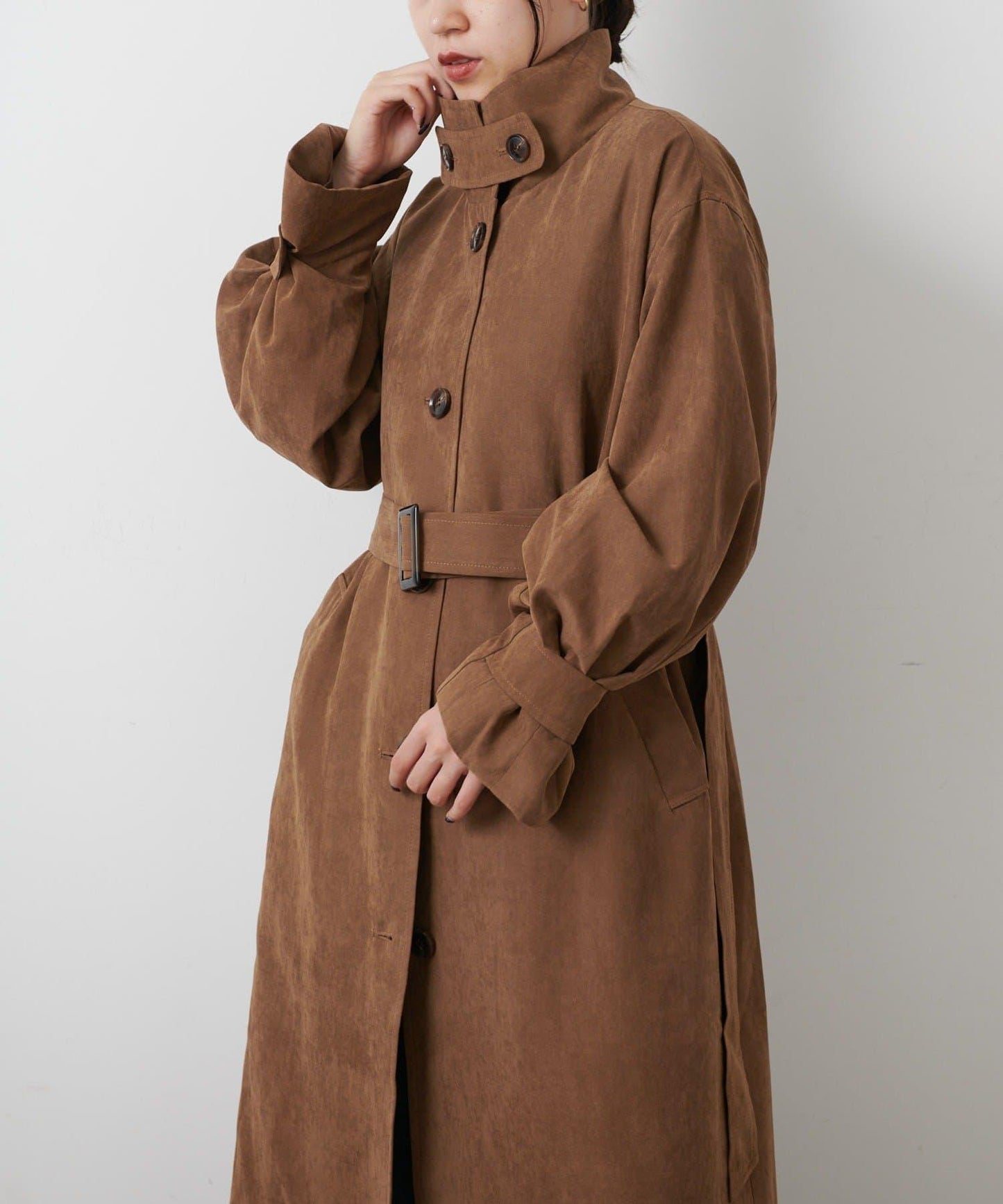 【AW】桃皮絨長款風衣