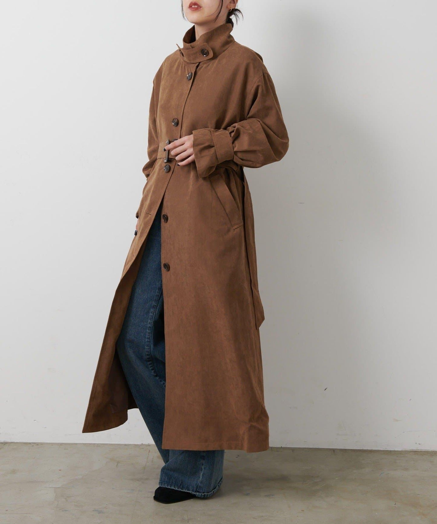 【AW】桃皮絨長款風衣