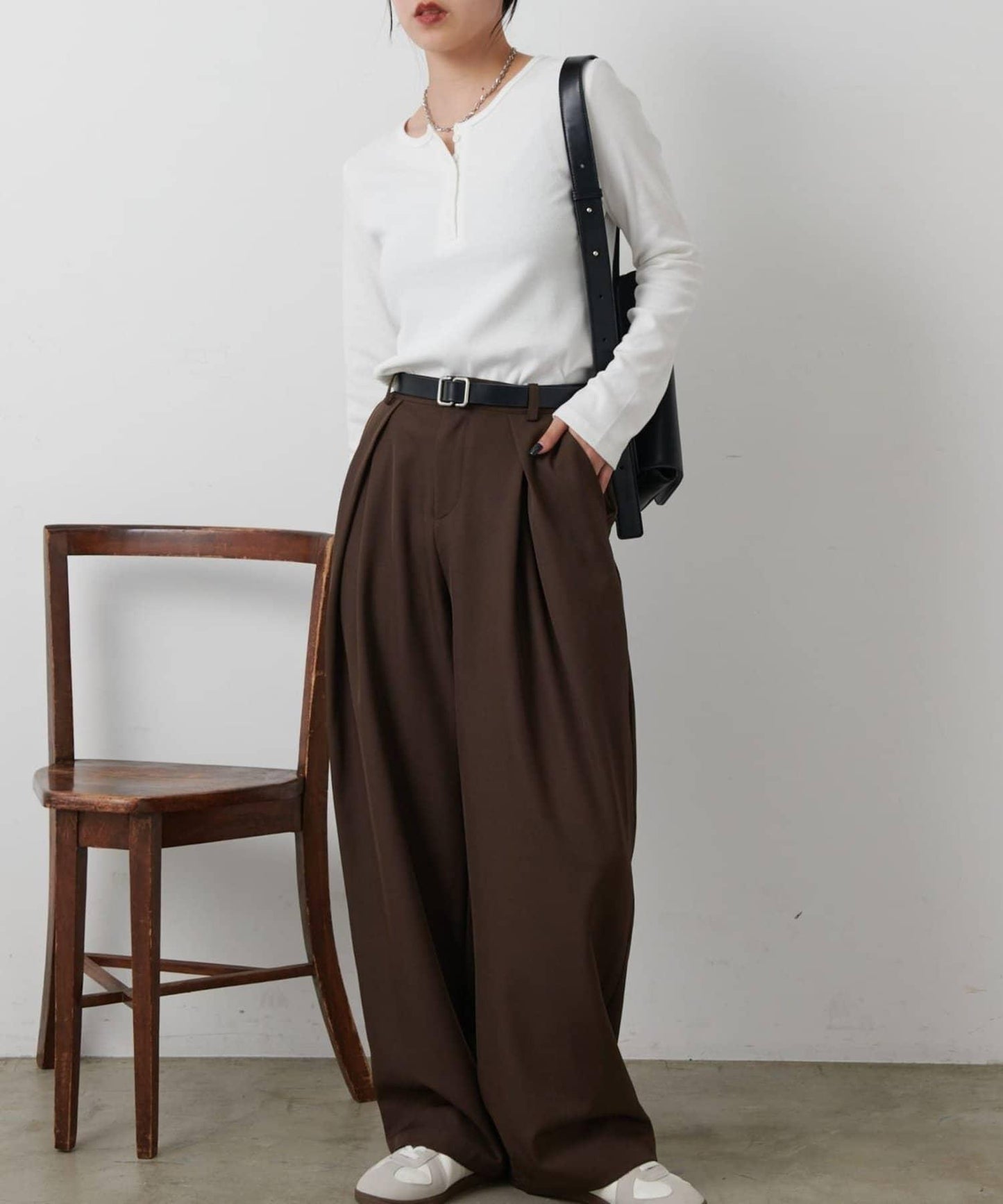 【AW/】亨利領羅紋長袖T恤