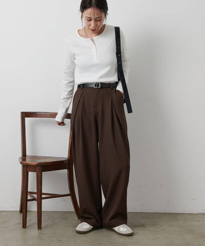 【AW/】亨利領羅紋長袖T恤