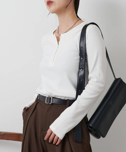 【AW/】亨利領羅紋長袖T恤