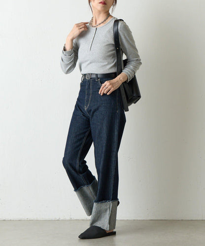 【AW/】亨利領羅紋長袖T恤