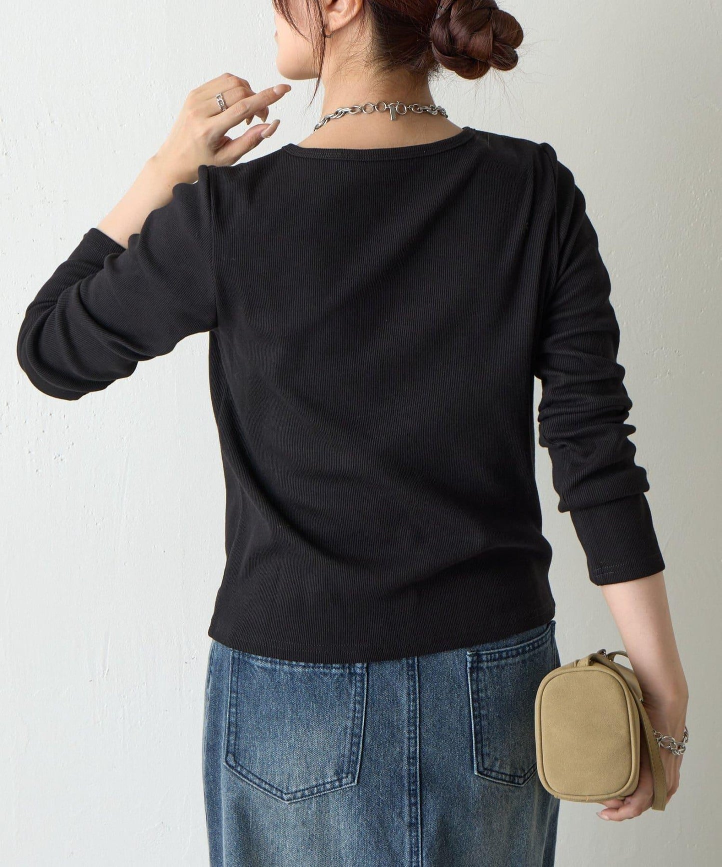 【AW/】亨利領羅紋長袖T恤