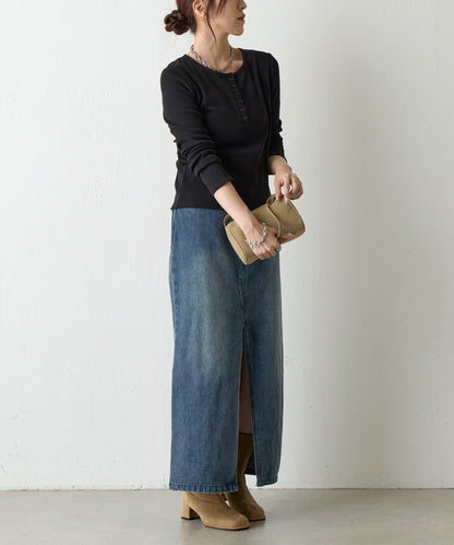 【AW/】亨利領羅紋長袖T恤