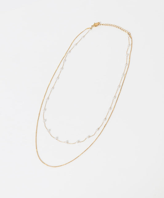 不鏽鋼珍珠雙層項鍊