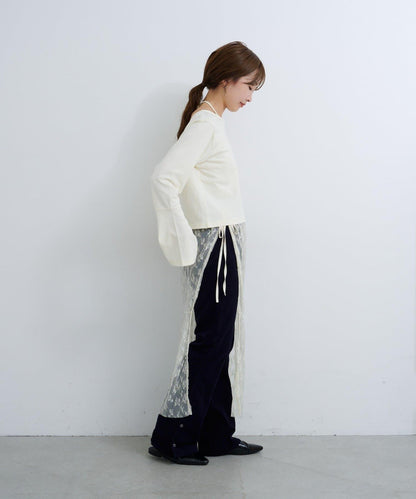 B 喇叭袖兩穿式針織上衣