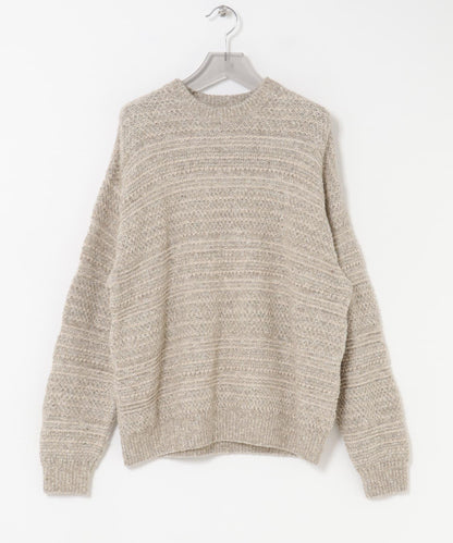 「聯名」crepuscule×URBAN RESEARCH 多色條紋混合圓領針織衫