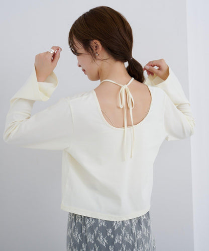 B 喇叭袖兩穿式針織上衣