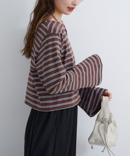 B 喇叭袖兩穿式針織上衣