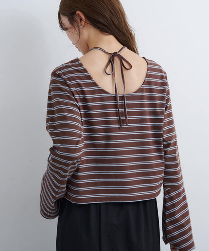 B 喇叭袖兩穿式針織上衣