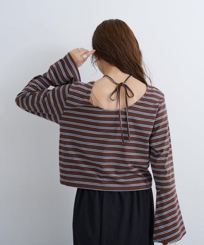 B 喇叭袖兩穿式針織上衣