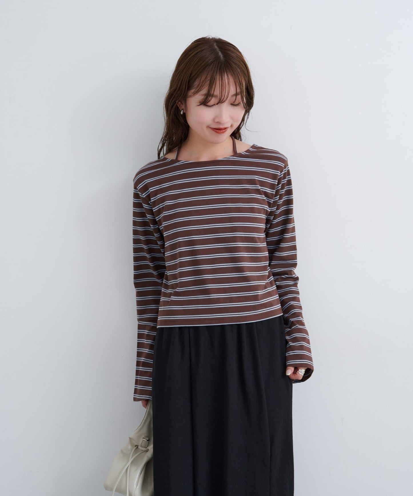 B 喇叭袖兩穿式針織上衣