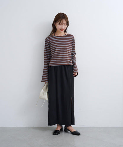 B 喇叭袖兩穿式針織上衣