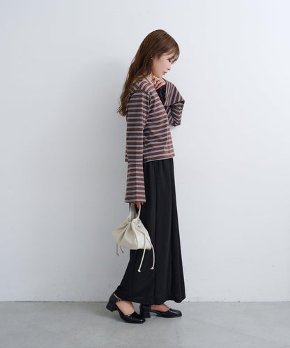 B 喇叭袖兩穿式針織上衣