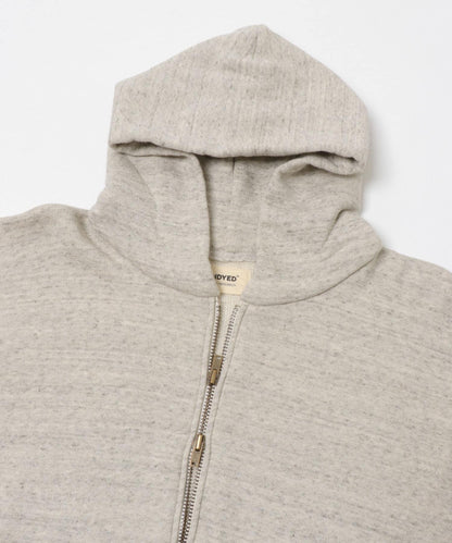 本白色拉鍊連帽衛衣