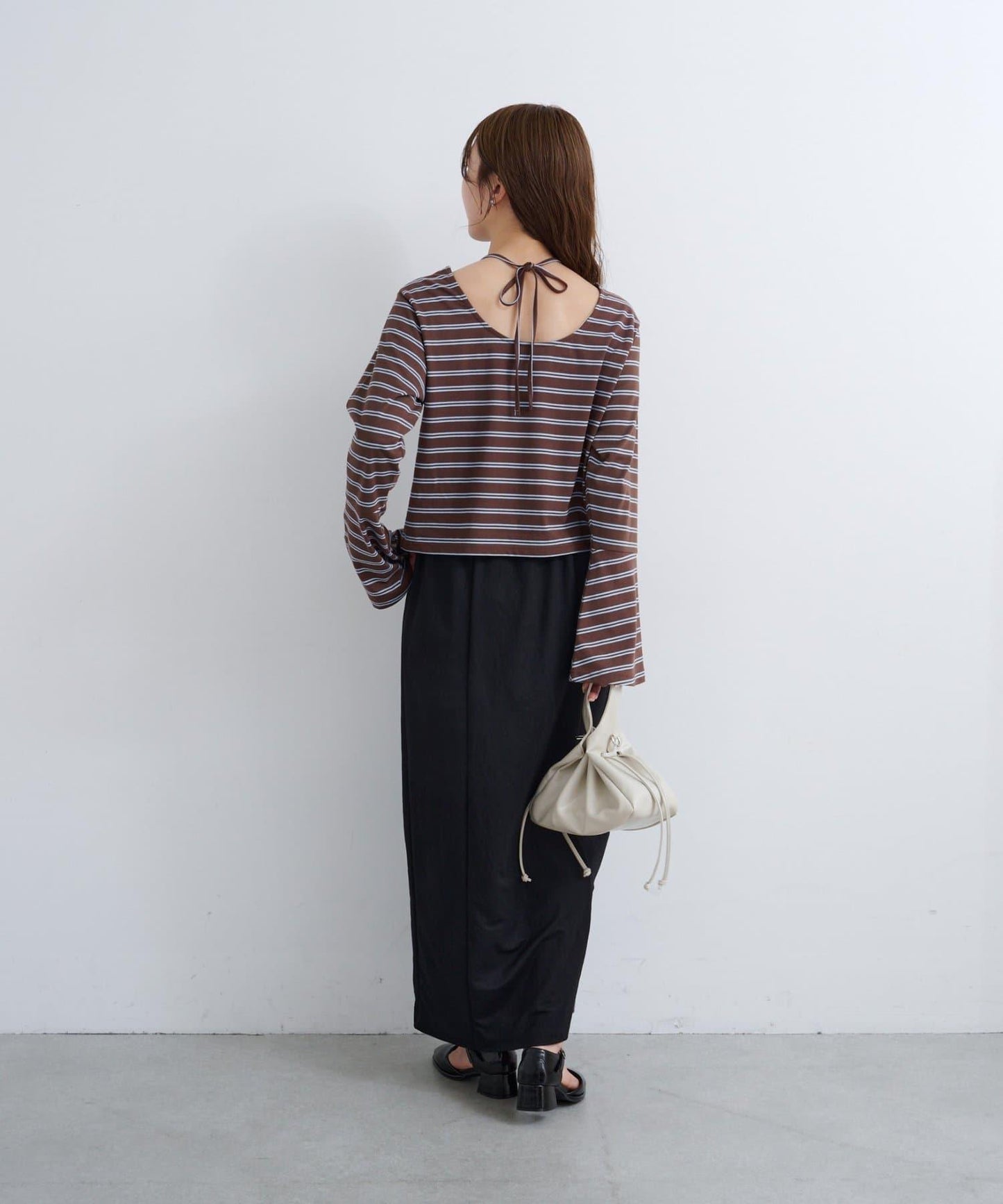 B 喇叭袖兩穿式針織上衣