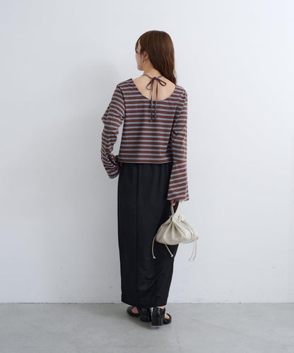 B 喇叭袖兩穿式針織上衣