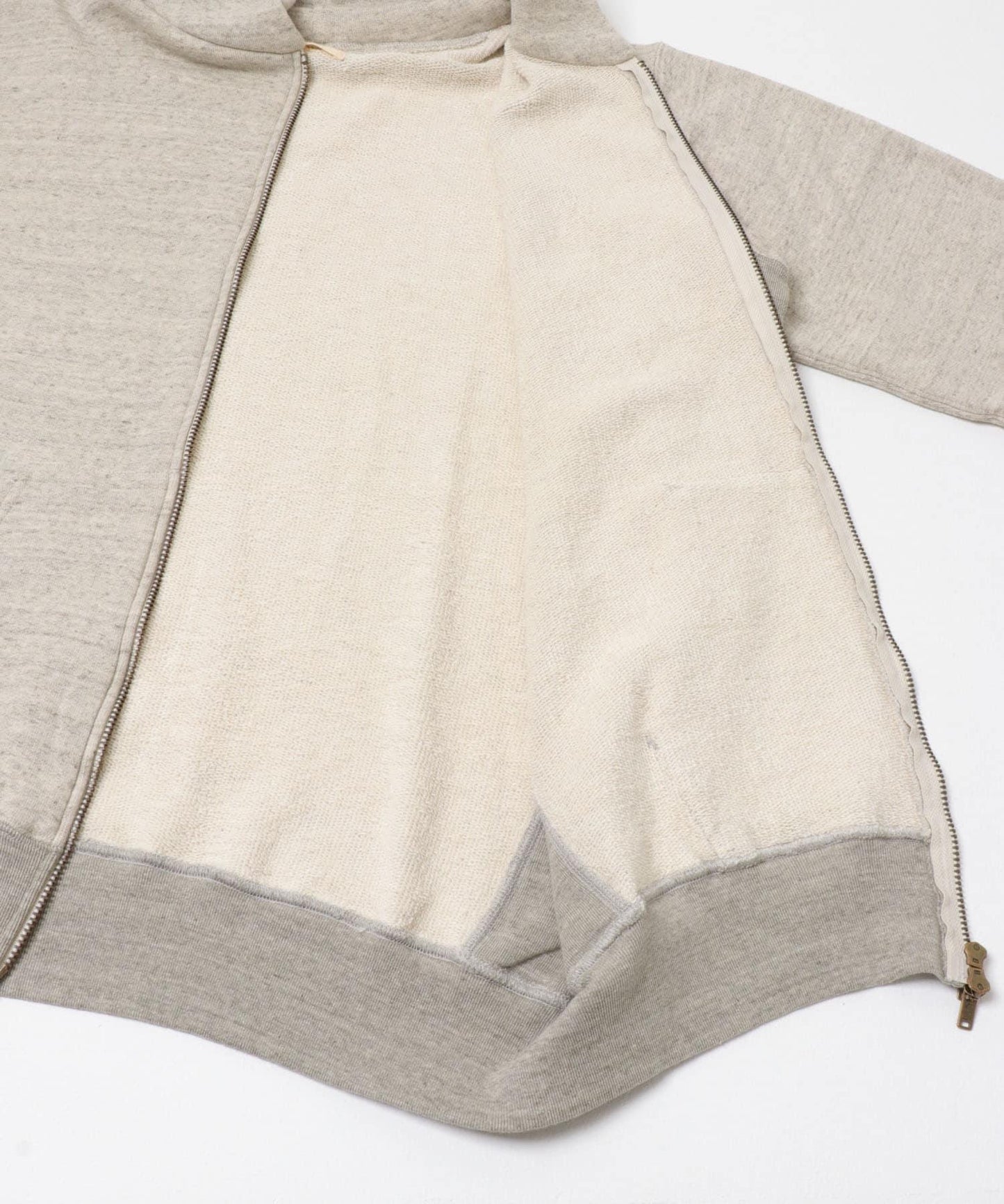 本白色拉鍊連帽衛衣