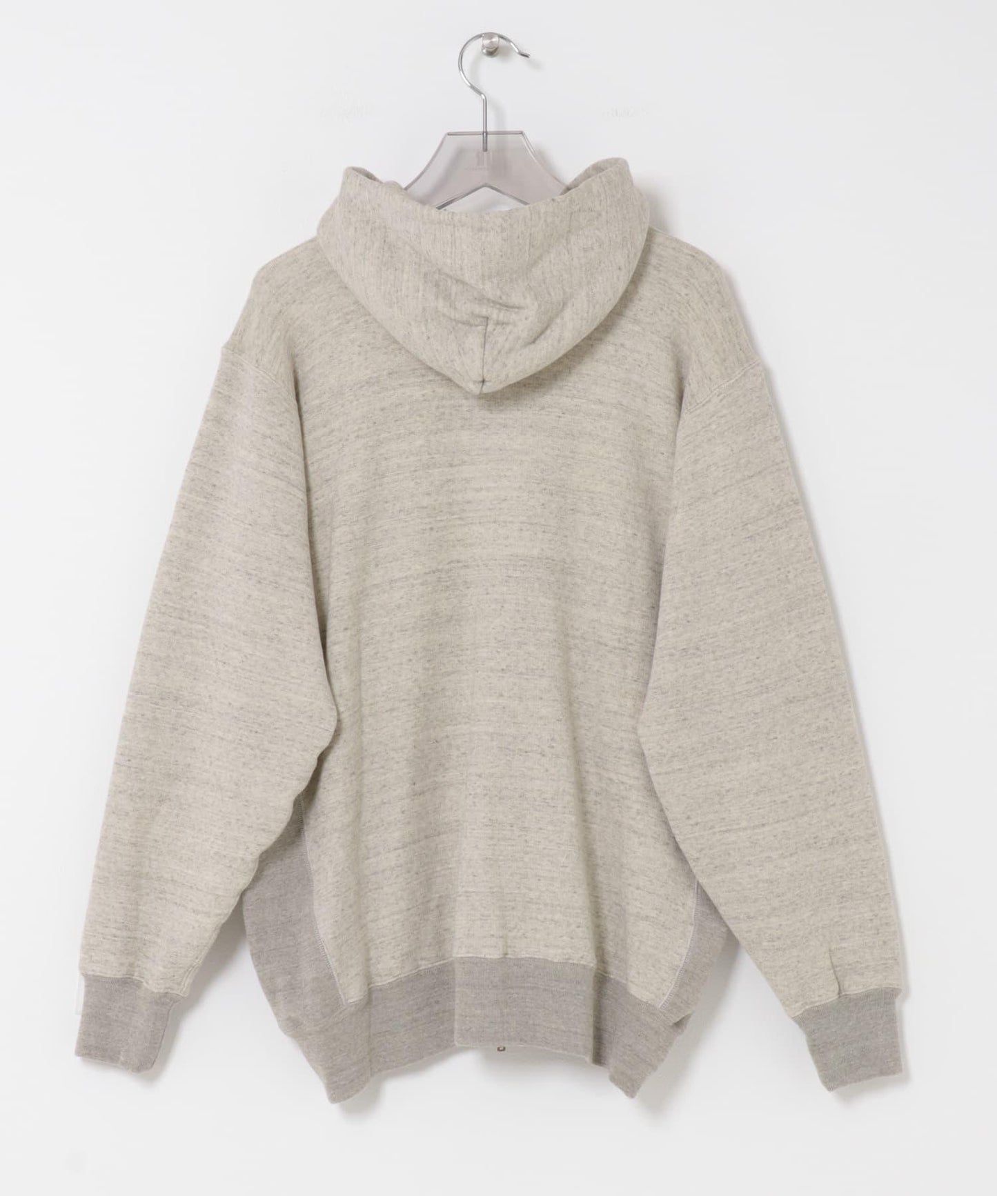 本白色拉鍊連帽衛衣