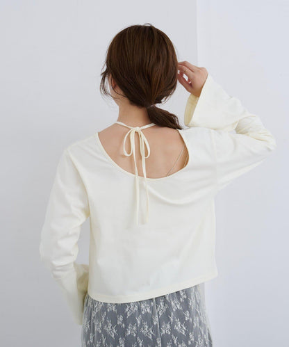 B 喇叭袖兩穿式針織上衣